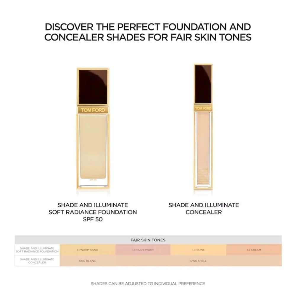 TOM FORD Shade & Illuminate Soft Radiance SPF 50 Liquid Foundation 1.1 Warm Sand